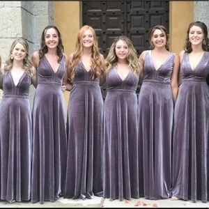 Lulus Beautiful Night Dusty Purple Velvet Sleeveless Maxidress size S